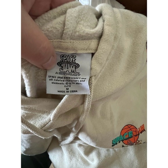 Space Jam Mens Sweatshirt A New Legacy Size Small Tan Long Sleeve Hoodie - Picture 5 of 5